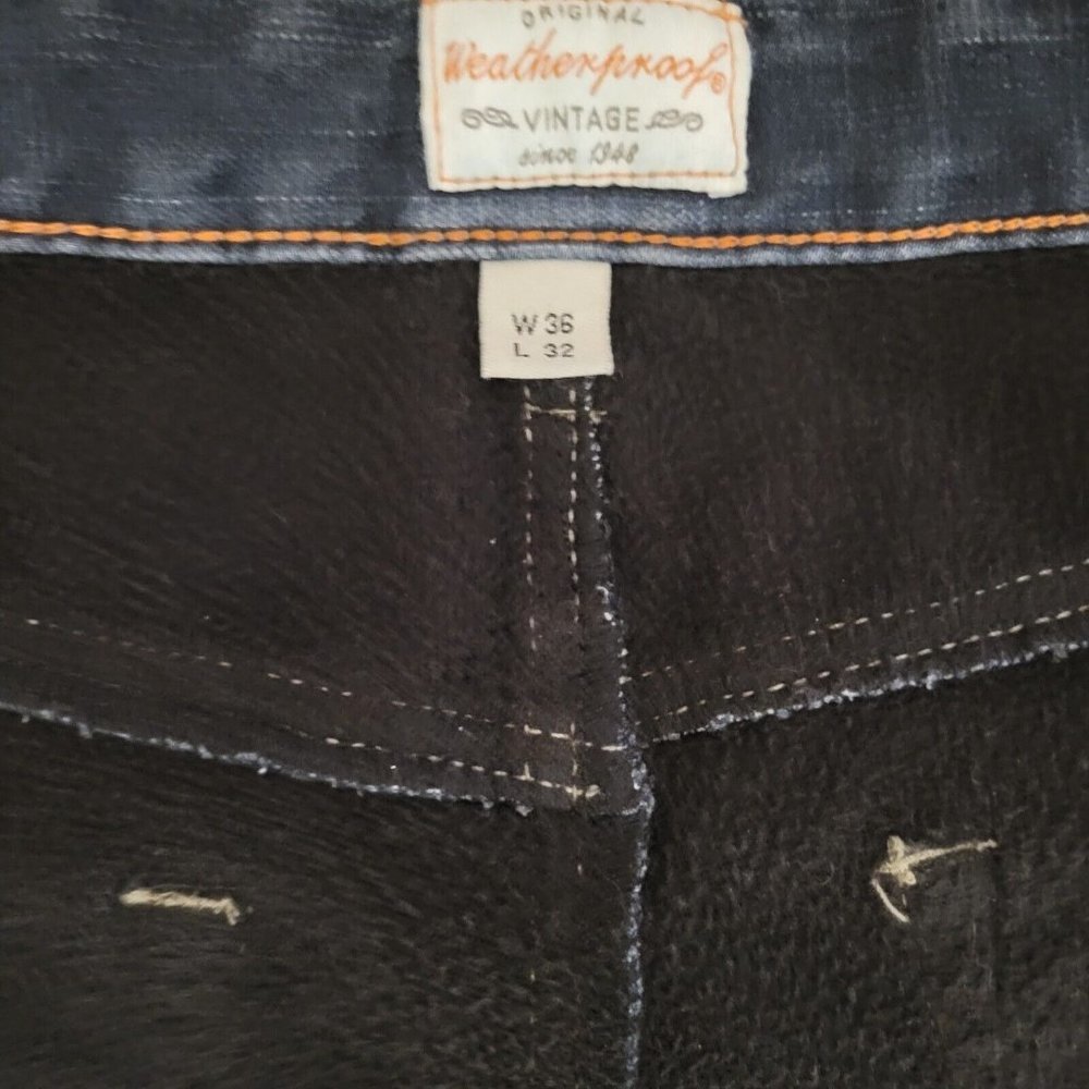 WEATHERPROOF Vintage Lined Jeans. 36/32. New With Tags. - Picture 3 of 7